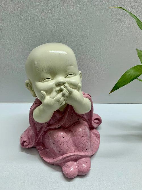 Poly stone laughing Baby Monk idol Buddha statue for outdoor garden, home  decor
