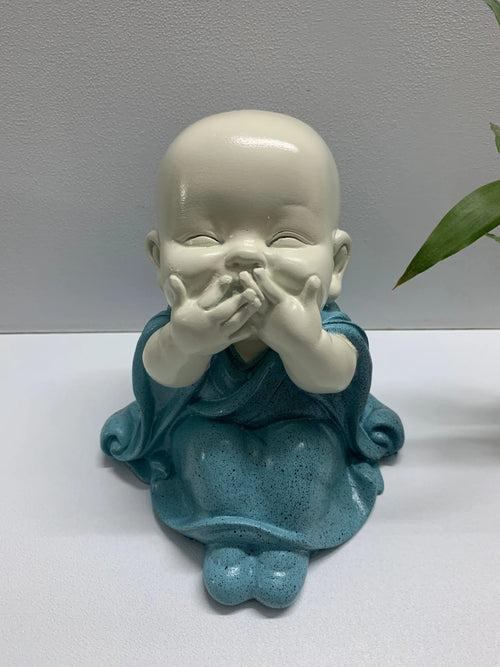 Poly stone laughing Baby Monk idol Buddha statue for outdoor garden, home  decor