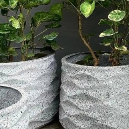 Ribbed wave style flower pots-your living room planters.