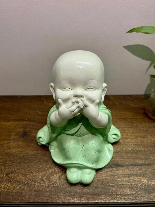 Poly stone laughing Baby Monk idol Buddha statue for outdoor garden, home  decor