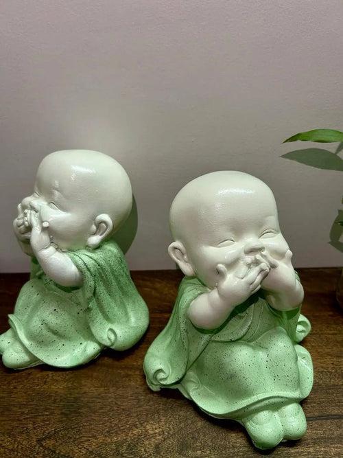 Poly stone laughing Baby Monk idol Buddha statue for outdoor garden, home  decor