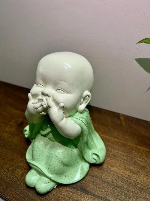 Poly stone laughing Baby Monk idol Buddha statue for outdoor garden, home  decor