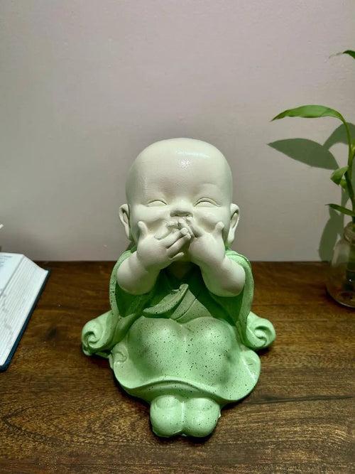 Poly stone laughing Baby Monk idol Buddha statue for outdoor garden, home  decor