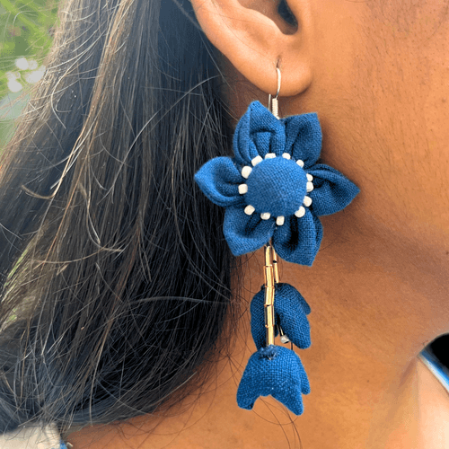 Blue floral dangler