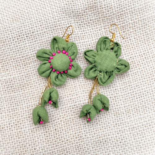 Green floral dangler