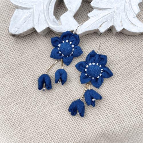 Blue floral dangler