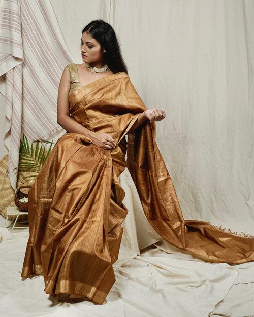 Gold dust kosa silk saree