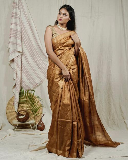 Gold dust kosa silk saree