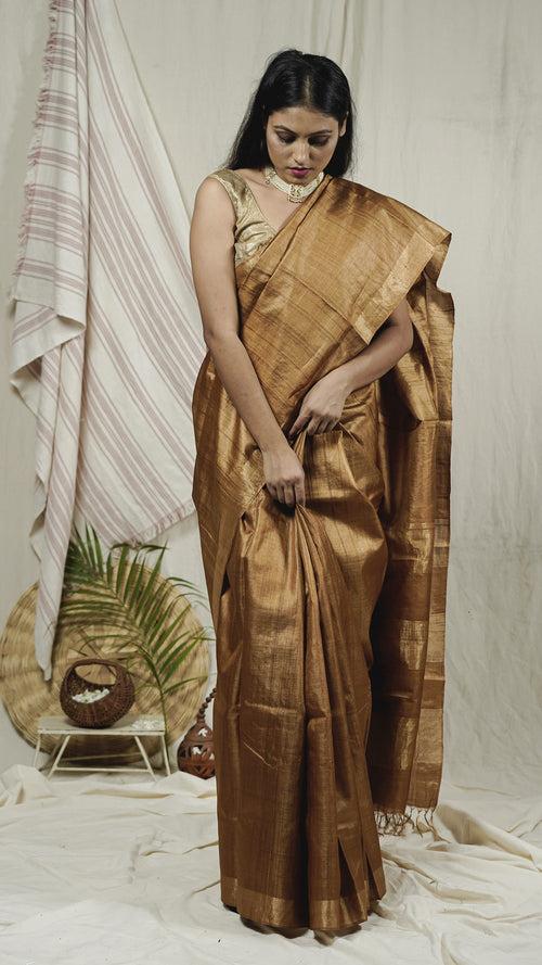 Gold dust kosa silk saree