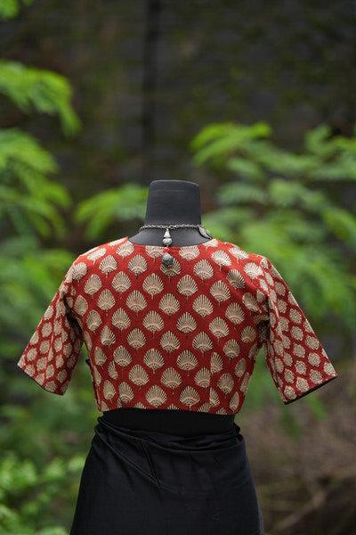 QOH Sujata Blouse - Brick red/cream/black