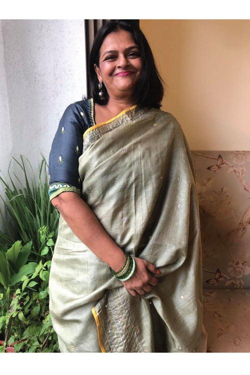 The Shisha Saree - Sage Green