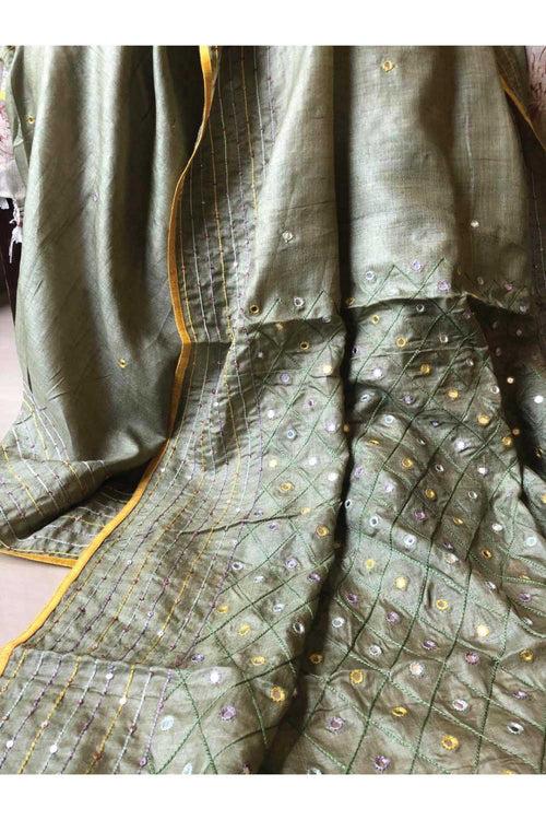 The Shisha Saree - Sage Green