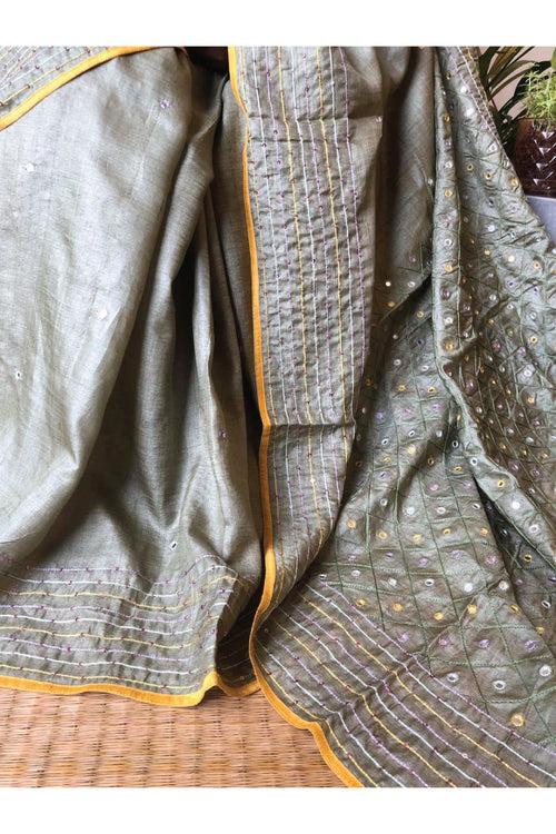 The Shisha Saree - Sage Green