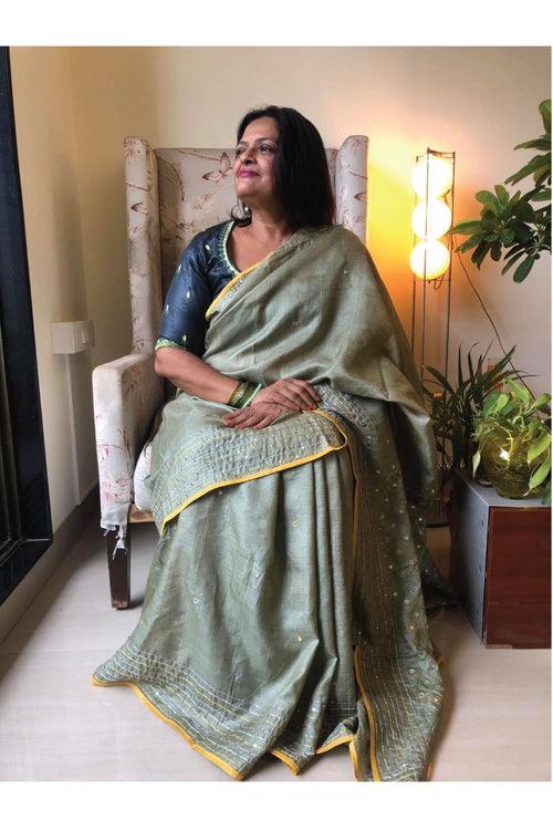 The Shisha Saree - Sage Green