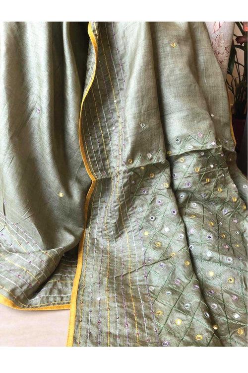 The Shisha Saree - Sage Green