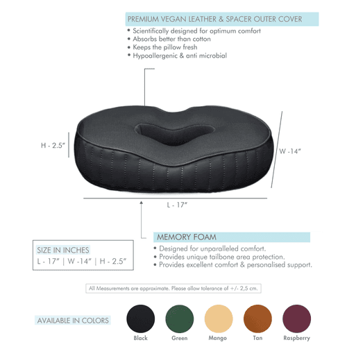 Sky - Donut Shaped Seat Cushion - Tailbone and Lumbar Support - Firm