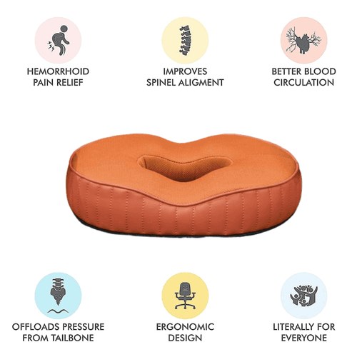 Sky - Donut Shaped Seat Cushion - Tailbone and Lumbar Support - Firm