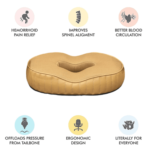 Sky - Donut Shaped Seat Cushion - Tailbone and Lumbar Support - Firm