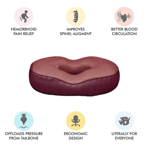 Sky - Donut Shaped Seat Cushion - Tailbone and Lumbar Support - Firm