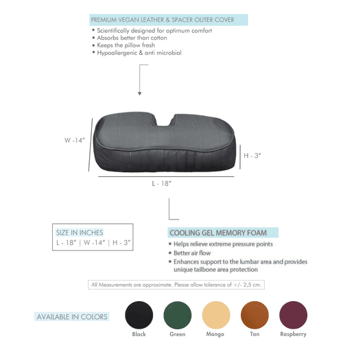 Sprucesoft - Coccyx Tailbone Support Seat Cushion - Firm