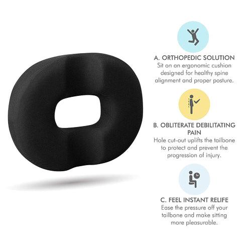 Sky - Donut Shaped Seat Cushion - Tailbone and Lumbar Support - Firm