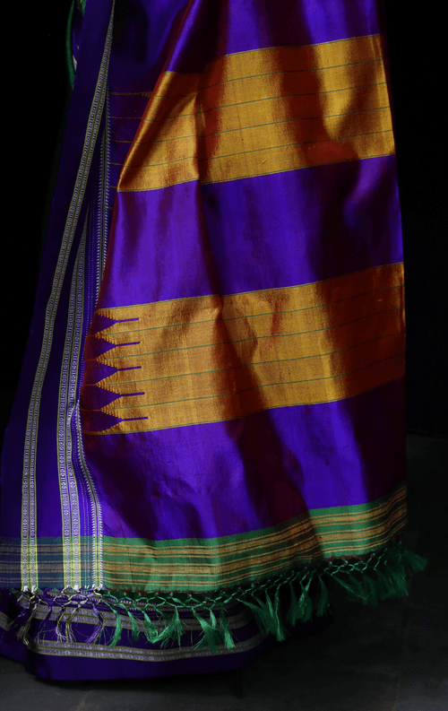 Buy Ilkal Cotton Silk Handloom Saree : Handloom Ilkal 'Emerald Amethyst'