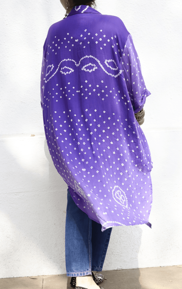 Bandhani 'Purple Sky' Cotton Shirt : Buy Bandhani Purple Cotton Shirt