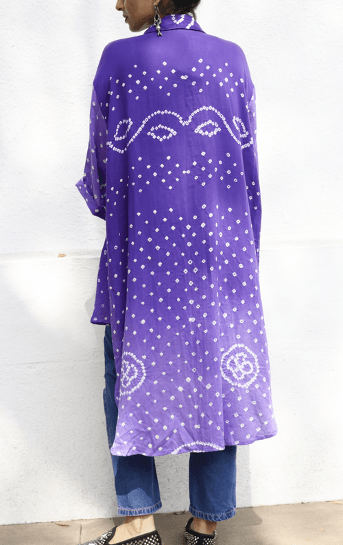 Bandhani 'Purple Sky' Cotton Shirt : Buy Bandhani Purple Cotton Shirt