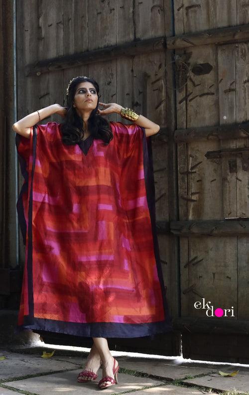 True Love Silk Kaftan Dress : Pure Silk Statement Kaftan Dress