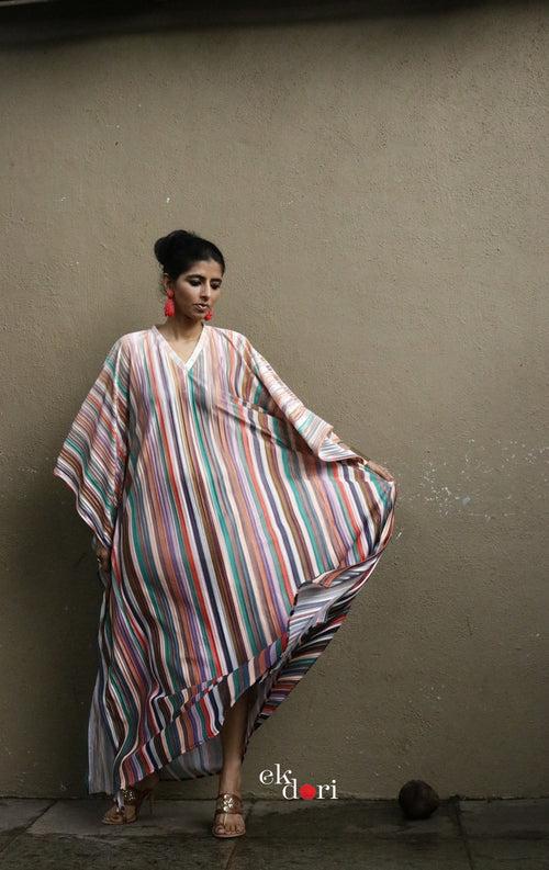 Monsoon Magic Micropleated Kaftan Dress : Statement Micropleated Kaftan Kurta Dress