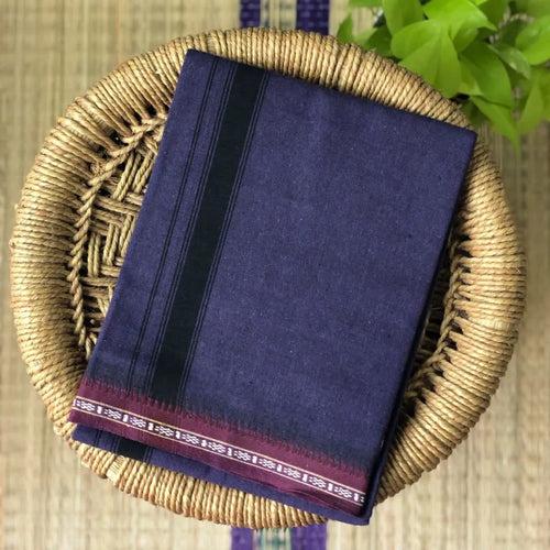 Indian Cotton powerloom, Dhoti Mundu - Purple Colour