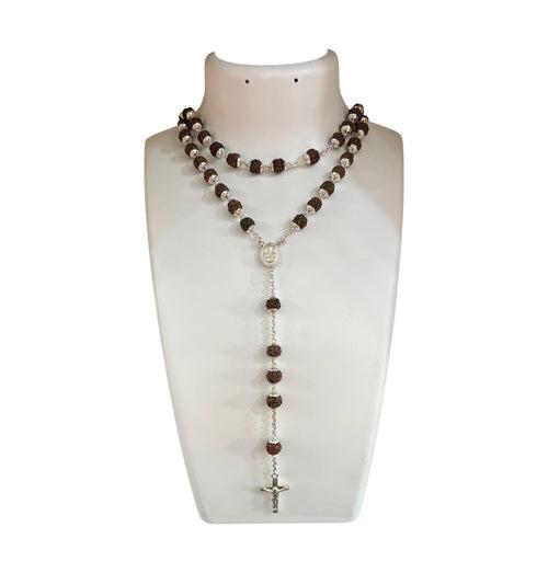 Rudraksha Silver Beaded Rosary Chain