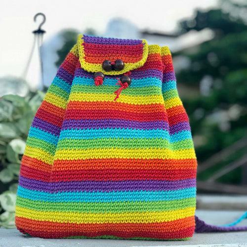 Crochet Rainbow Backpack