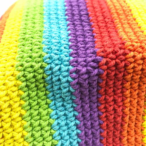 Crochet Rainbow Tote Bag