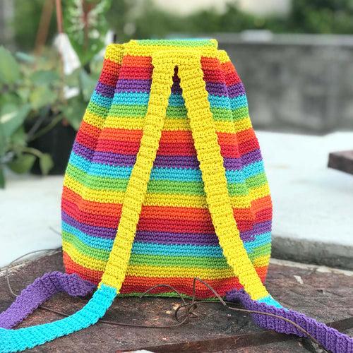 Crochet Rainbow Backpack