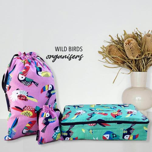 CUBES AND POUCHES {pack of 3} - wild birds