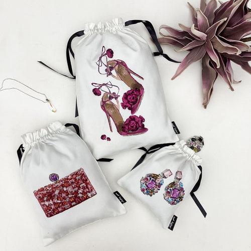 HEELS, JEWELS AND PURSES {in sparkly gems} - pack of 3