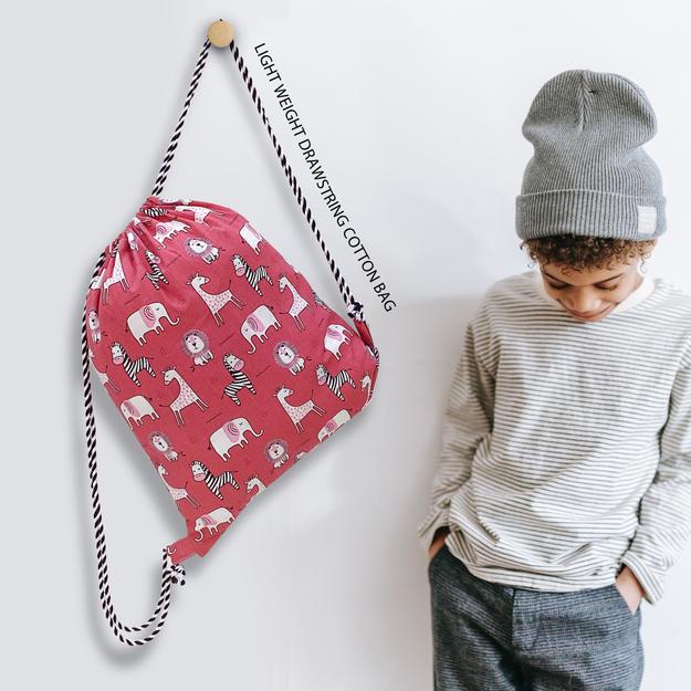 KIDS DRAWSTRING BACKPACK {jungle safari}