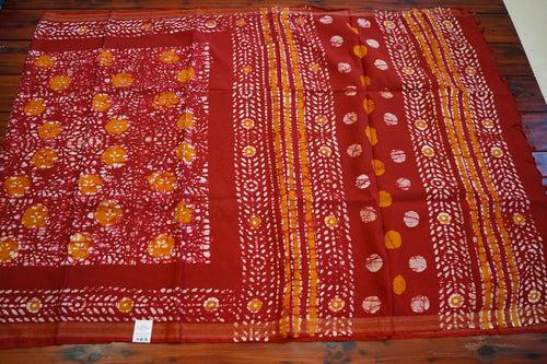 Block Printed Maheshwari Silk Saree PC12757