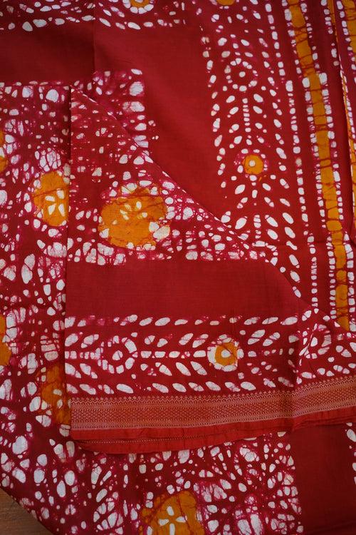 Block Printed Maheshwari Silk Saree PC12757