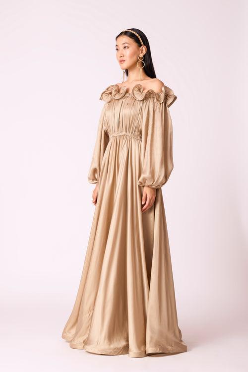 Madeline Satin Maxi - Champagne