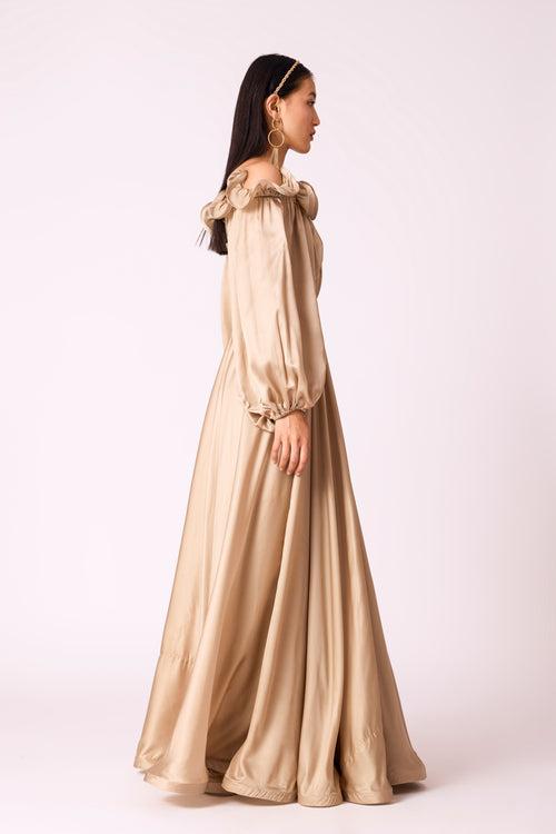 Madeline Satin Maxi - Champagne