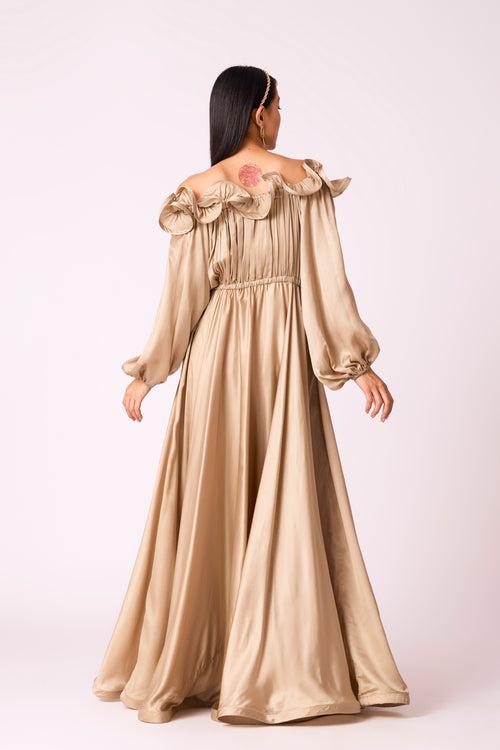 Madeline Satin Maxi - Champagne