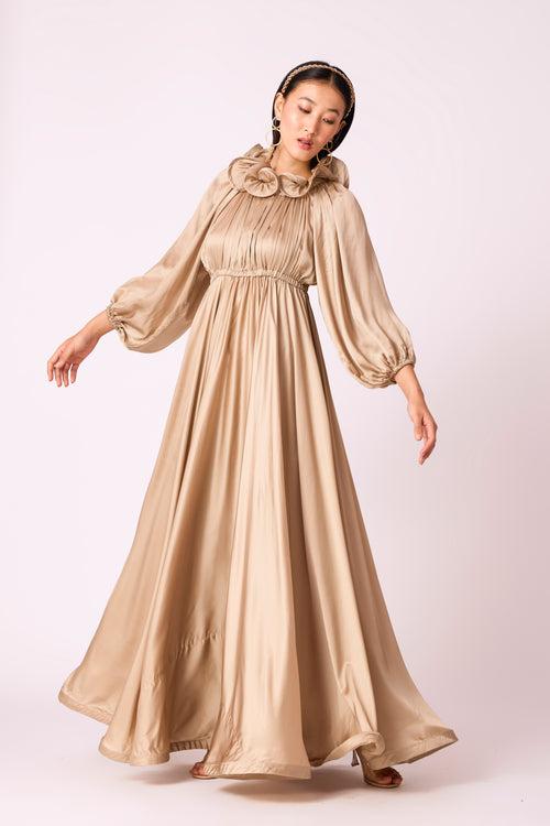 Madeline Satin Maxi - Champagne