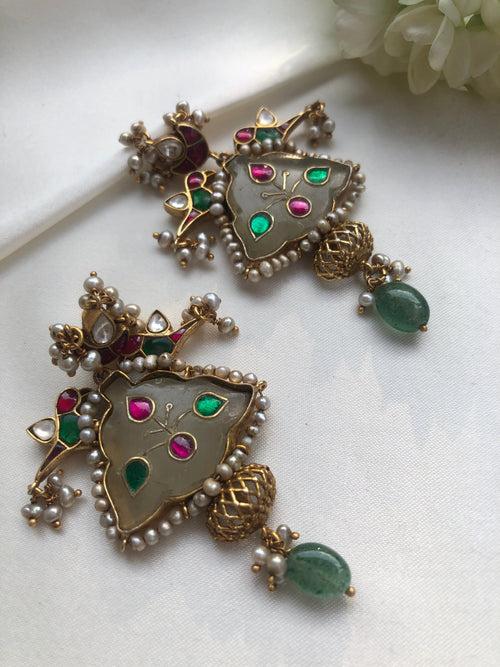 Kundan agate earrings (MADE TO ORDER)