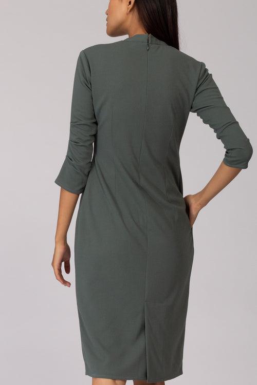 Moscow Shift Dress with Pleated Sleeve