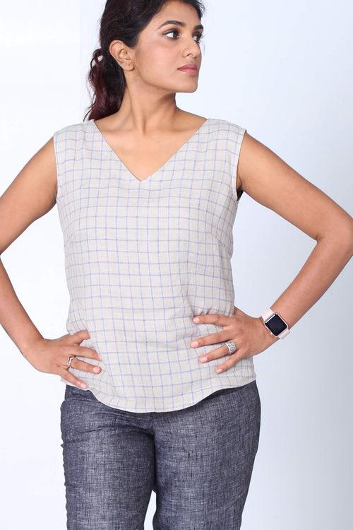 Atlas Back Buckle Linen Top