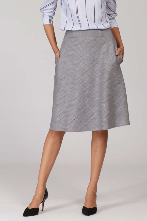 Glen Plaid A line Flowy Skirt