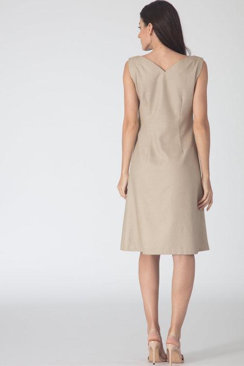 Orient Beige A line Dress