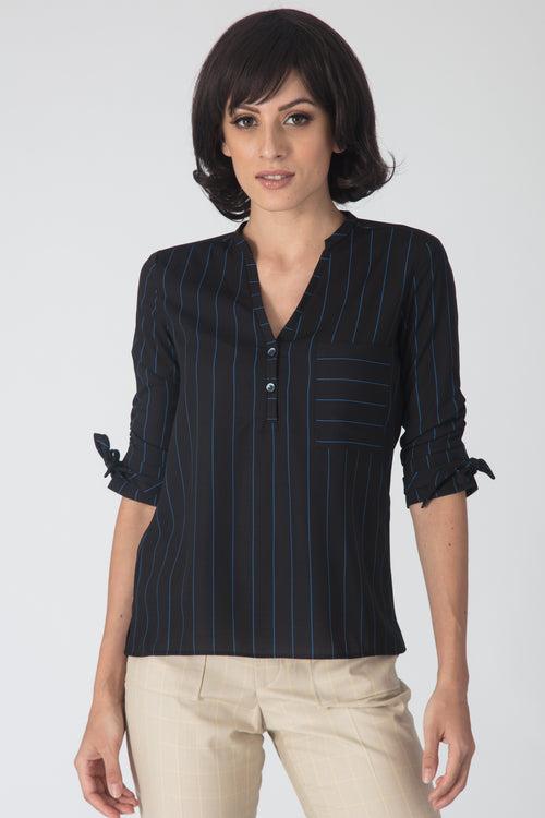 Pinstripe Pocketed Top